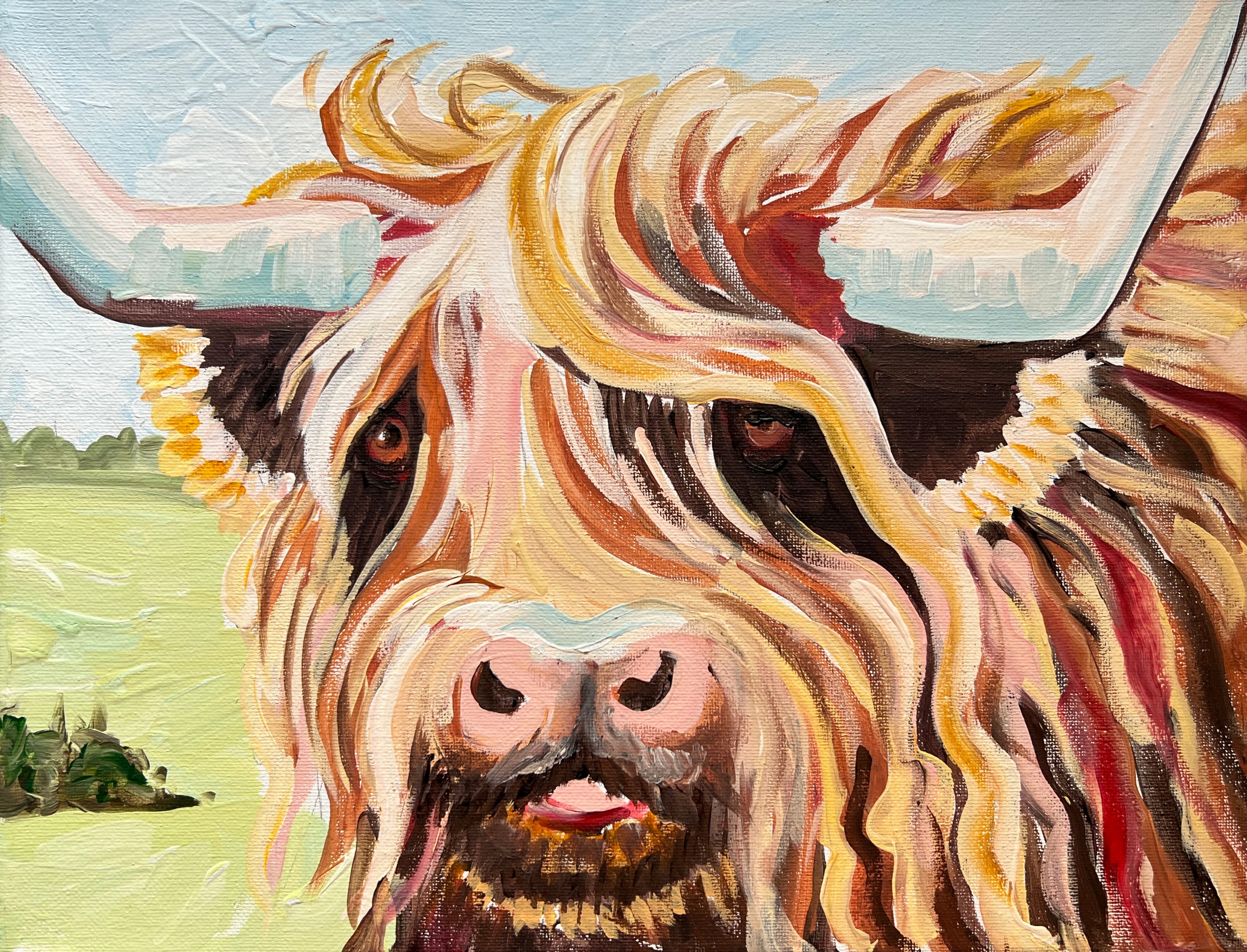 Highland Cow Blond Painting KIT