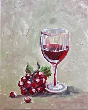 Wine and Grapes in Sage Painting Kit