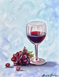 Wine and Grapes with Blue Painting Kit